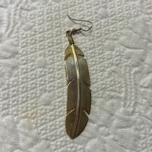 Sterling feather earring